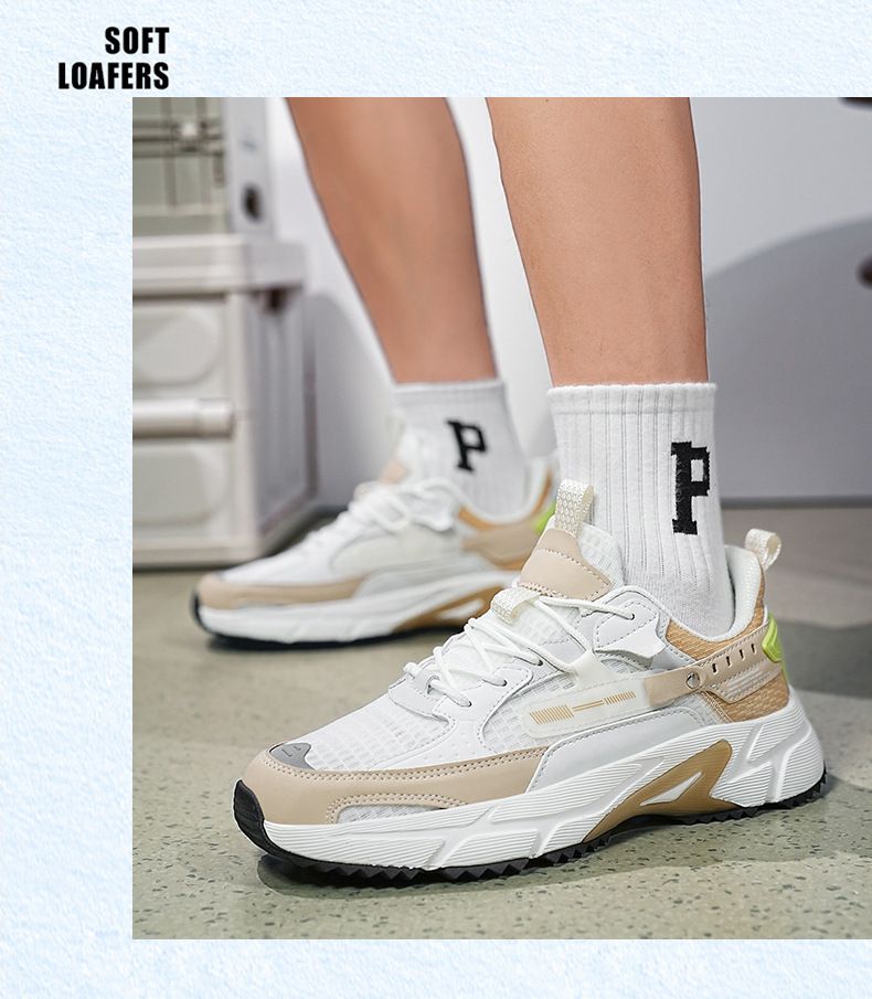 Men's ice silk mesh breathable sneakers Men's running shoes Student teen Daddy shoes_voghion.com