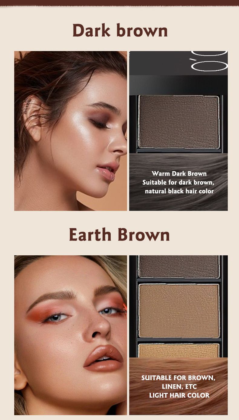 O'CHEAL Tricolor Eyebrow Powder # 6990 | Waterproof And Sweatproof Long Lasting Shaping | Natural Gradient 3D Eyebrow Makeup | Comes With Professional_voghion.com