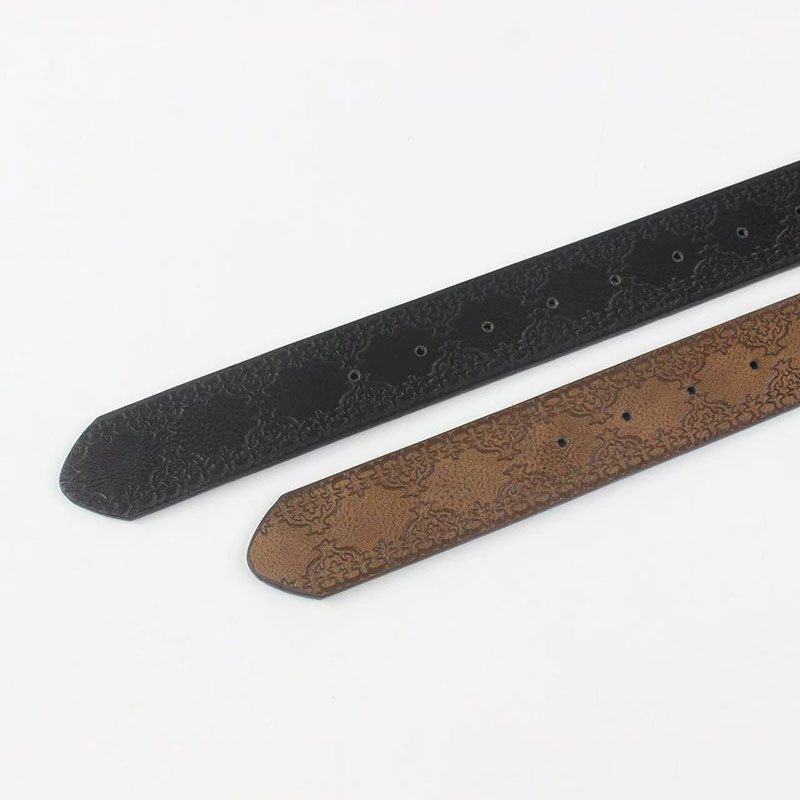 Brown Retro Belt, New Design Feeling Embossed And Old Versatile Women's Belt And Jeans Belt_voghion.com