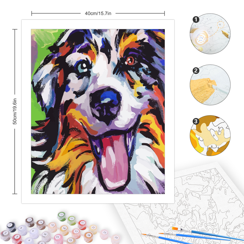 RUOPOTY apstraktno slikanje brojevima bez okvira ukrasne slike šareni pas slikanje životinja brojevima uređenje doma _voghion.com