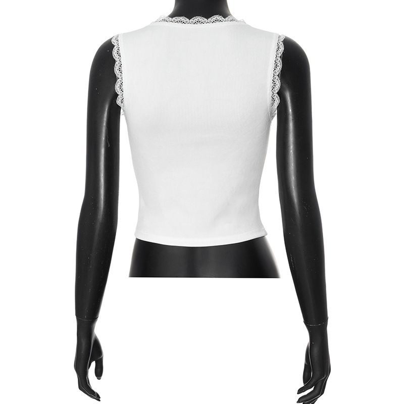 Maglione a maniche corte con scollo rotondo e nodo, sexy, da donna_voghion.com
