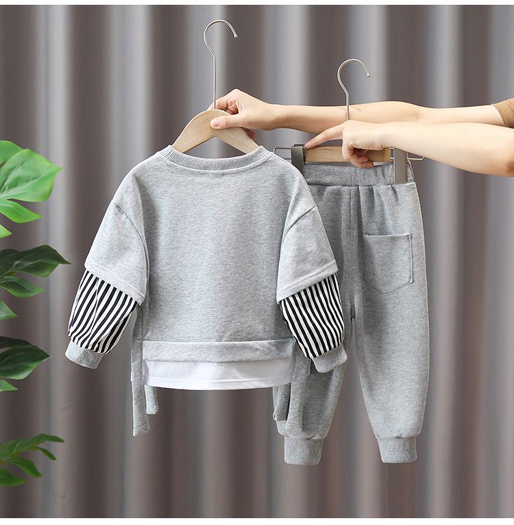 Abbigliamento per bambini Primavera e autunno Street Felpa due pezzi_voghion.com