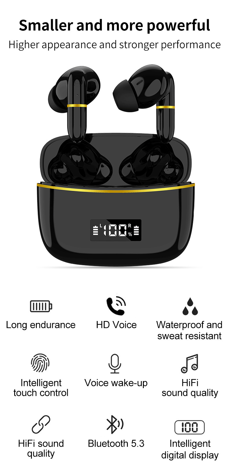 Uus J2 Bluetooth-peakomplekt, kahe kõrvaga kõrvasisesed TWS-digiekraaniga, sahtliga stereopuutega ärispordi peakomplekt_voghion.com