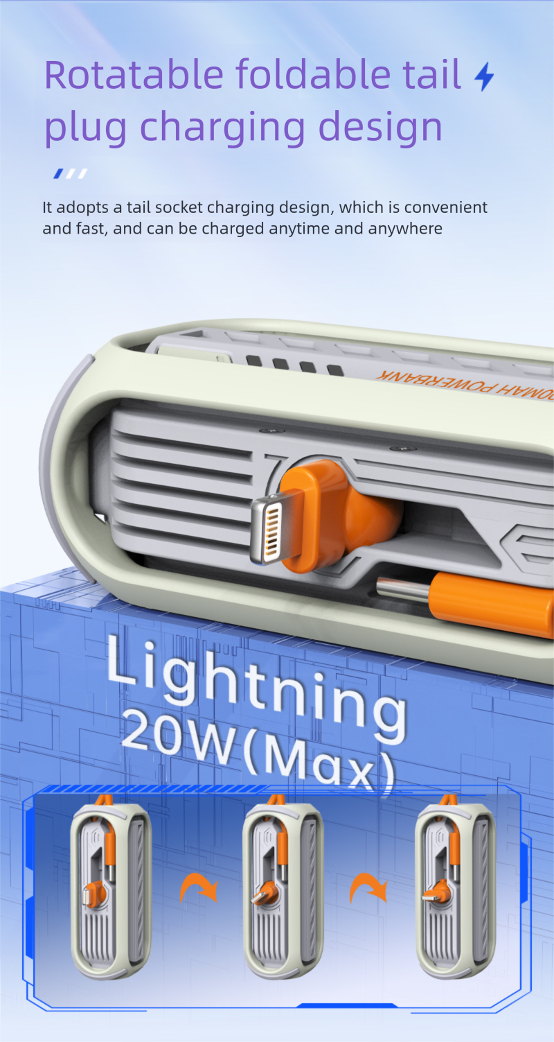 Mini banco de cápsulas de bolso 5000mAh compacto de emergência com tomada dupla para celular e presente_voghion.com