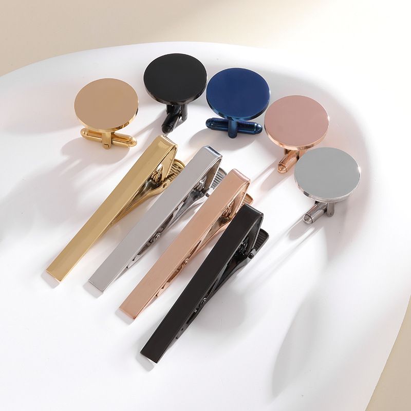 Vendita calda di gemelli in acciaio inossidabile lucidato in titanio con specchio in acciaio, polsini rotondi, borchie alla moda per camicia da uomo francese_voghion.com