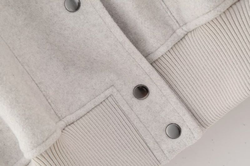 Damenmode Herbst und Winter neue weiche kurze lockere lässige Baseballjacke_voghion.com