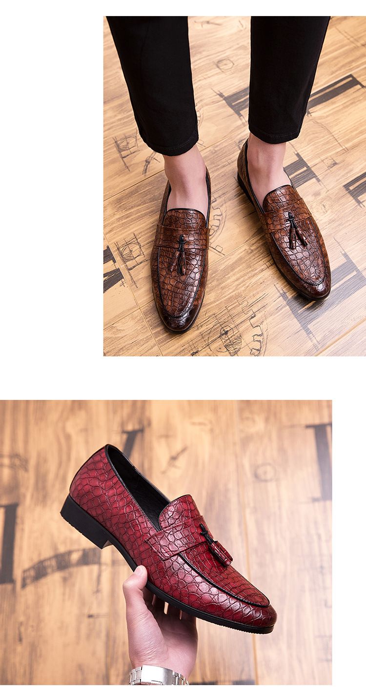 Herren spitze Lederschuhe Persönlichkeit Mode Schuhe atmungsaktiv Set Fuß kleine Lederschuhe_voghion.com