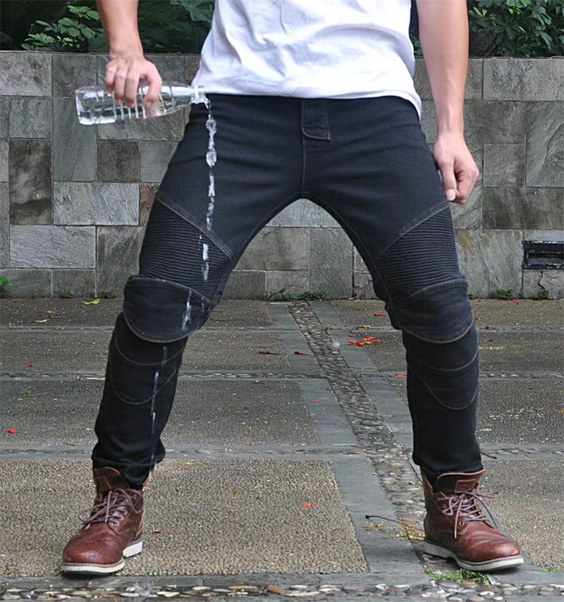 Jeans da motociclista per uomo e donna - Impermeabili, antivento e traspiranti per tutte le stagioni con protezioni integrate per le ginocchia - Denim elasticizzato per il massimo comfort_voghion.com