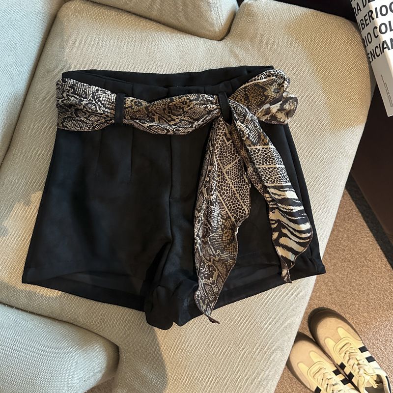 Pantaloni casual a gamba larga con stivaletti a trapezio, versatili, a vita alta, in pelle scamosciata, alla moda autunno 2025, per donna_voghion.com