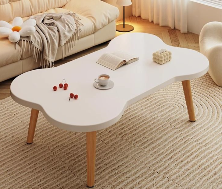 Appartamento con caffè, nuovo soggiorno, piccola casa in affitto, divano in stile crema creativo, balcone, tavolo da tè_voghion.com