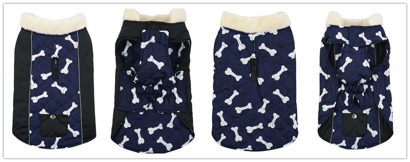 Pocket new pet clothes autumn and winter dog clothes vest cotton coat double sided wearable dog clothes coat clothing_voghion.com