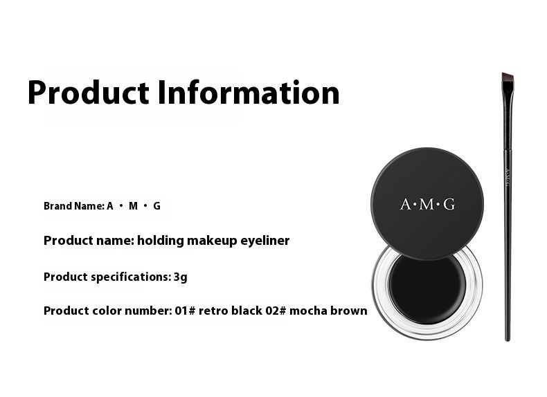 A. M. G Makeup Eyeliner in crema, setoso e liscio, illuminante per gli occhi, durevole, impermeabile, resistente al sudore, ad asciugatura rapida._voghion.com