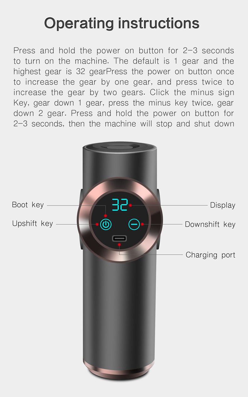 Masažna pištola Deep Tissue Massager Therapy Stimulacija telesnih mišic Lajšanje bolečin za EMS Sprostitev bolečine Fiess Oblikovanje_voghion.com