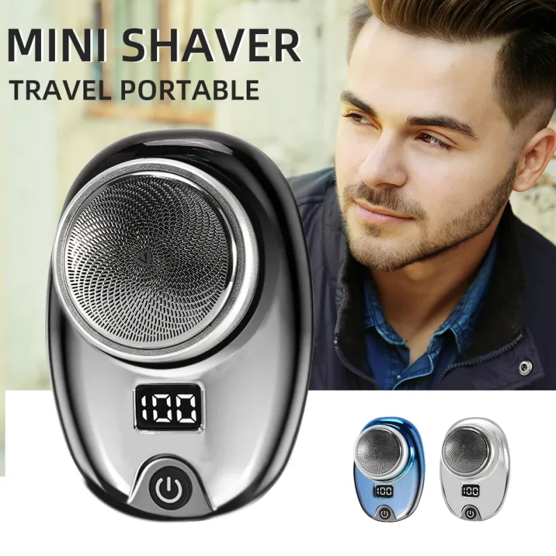 Portable Mini Electric Rechargeable Digital Power Display Mens Waterproof Cordless Razor Beard Shaver for Face Body_voghion.com