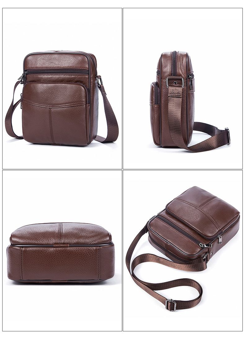 Borse da uomo Zaino a spalla singola Borsa a tracolla piccola in pelle da uomo Borsa a tracolla retrò casual Borsa a tracolla singola da uomo_voghion.com