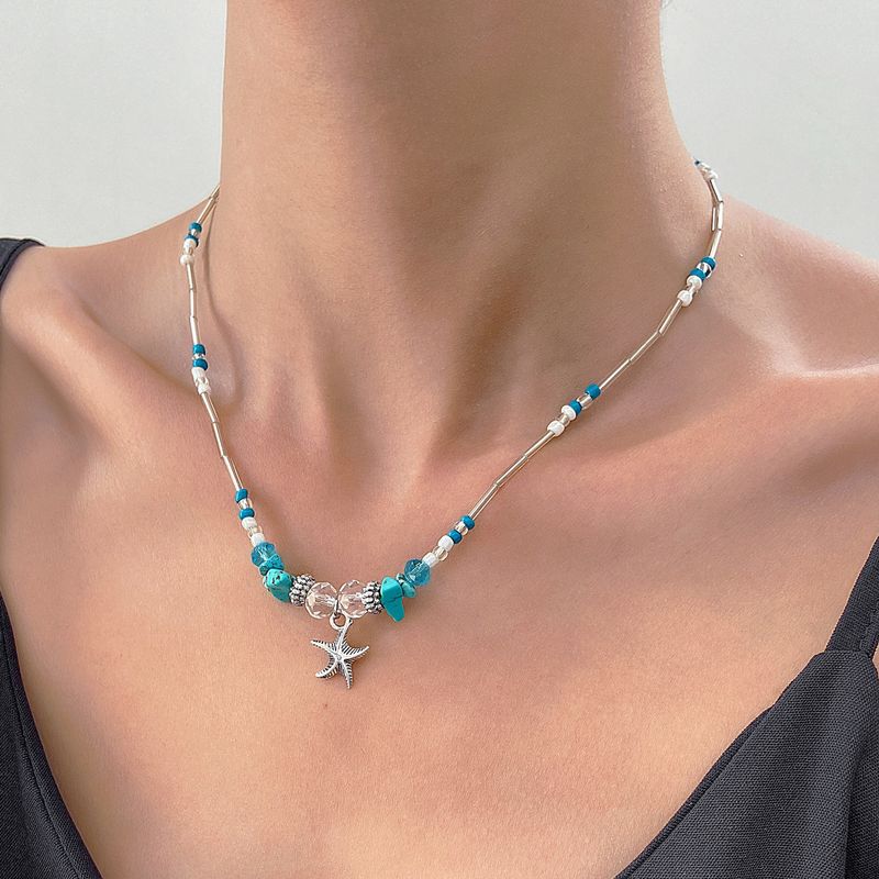 Heta försäljningar Bohemiskt sjöstjärnhalsband för kvinnor Ins stil kreativ snäckskal nyckelbenskedja krage personligt för kvinnor_voghion.com