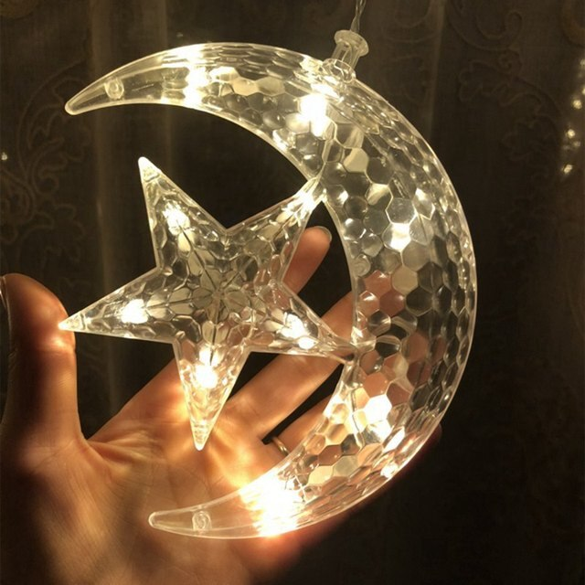 Star Moon Led Curtain Garland String Light EID Mubarak Ramadan Decorations for Home 2023 Islam Muslim Event Party Supplies Decor_voghion.com