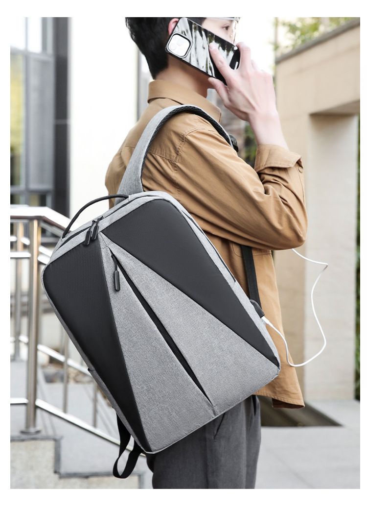 Herren-Rucksack mit hohem ästhetischem Wert, trendigem Stil, spritzwassergeschützte Computertasche, Business-Reisetasche mit großem Fassungsvermögen_voghion.com