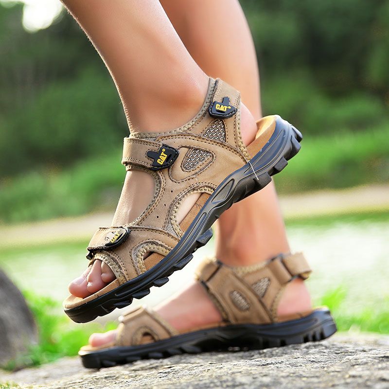 Große Größe C Karte AT Spezielle Haushaltsoberschicht Rindsleder Sommer Wandersandalen Offene Zehen Strandschuhe Für Männer_voghion.com