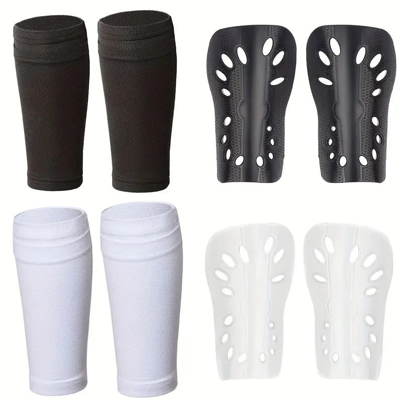 Espinilleras de fútbol con calcetines y inserto de EVA de doble capa para entrenamiento deportivo infantil. Protección de pantorrillas._voghion.com