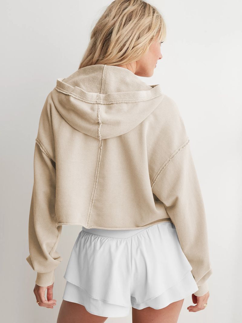 Felpa con cappuccio alla moda e ampia, da donna, in primavera e autunno, con scollo a V, pullover, maniche lunghe_voghion.com