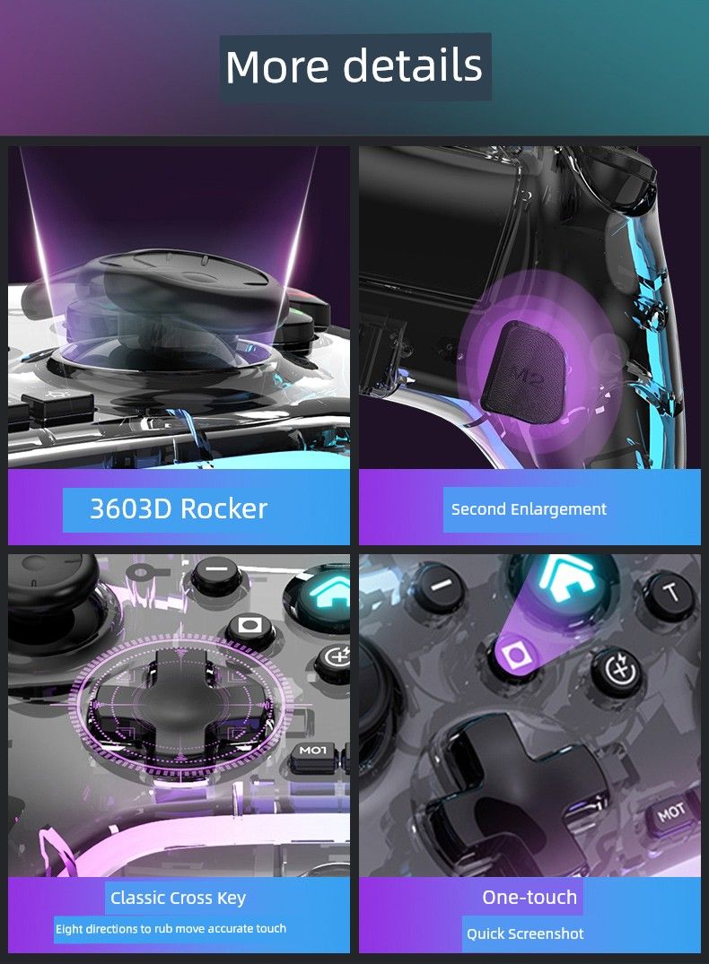 Wireless Blue-Tooth Game Handle PC Computer S03 Black Myth Wired Hall Trigger Double Notebook Steam_voghion.com