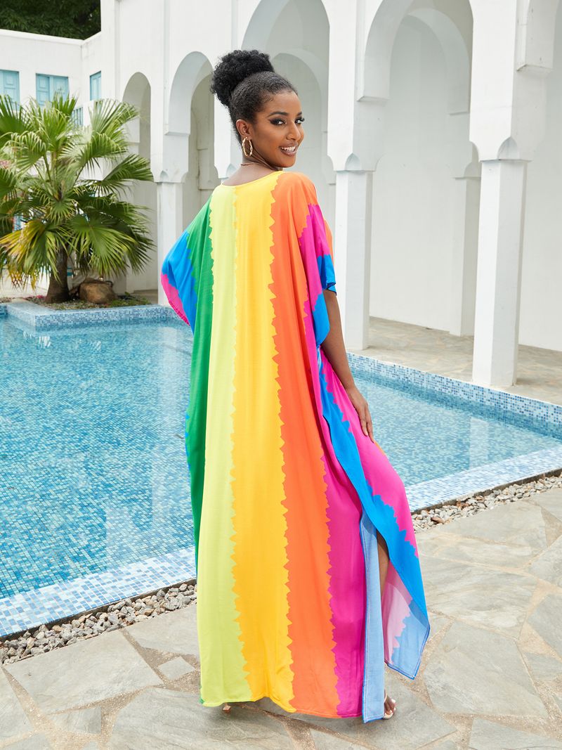 Boho Chic Cotton Beach Cover-Up – Loose Robe Style Swimsuit Outerwear For Vacation & Poolside Relaxation_voghion.com