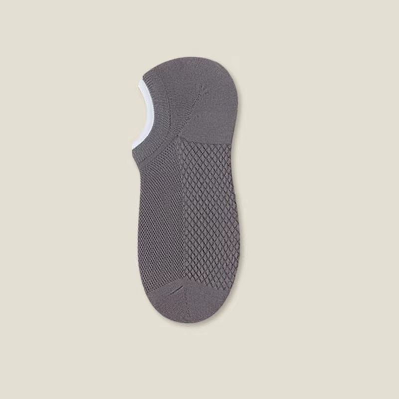 2025e Summer Low-Cut Invisible Non-Slip No Show Breathable Sweat-Absorbing Solid Color Sports Casual Men's Short Socks_voghion.com