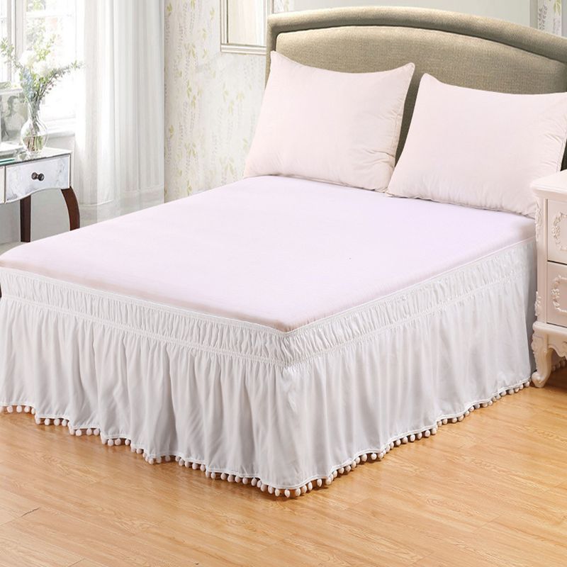 Gonna elastica per letto - Tinta unita con design antiscivolo (facile da installare, adatta a materassi da 20 a 40 cm, antipiega, Queen/King size)_voghion.com