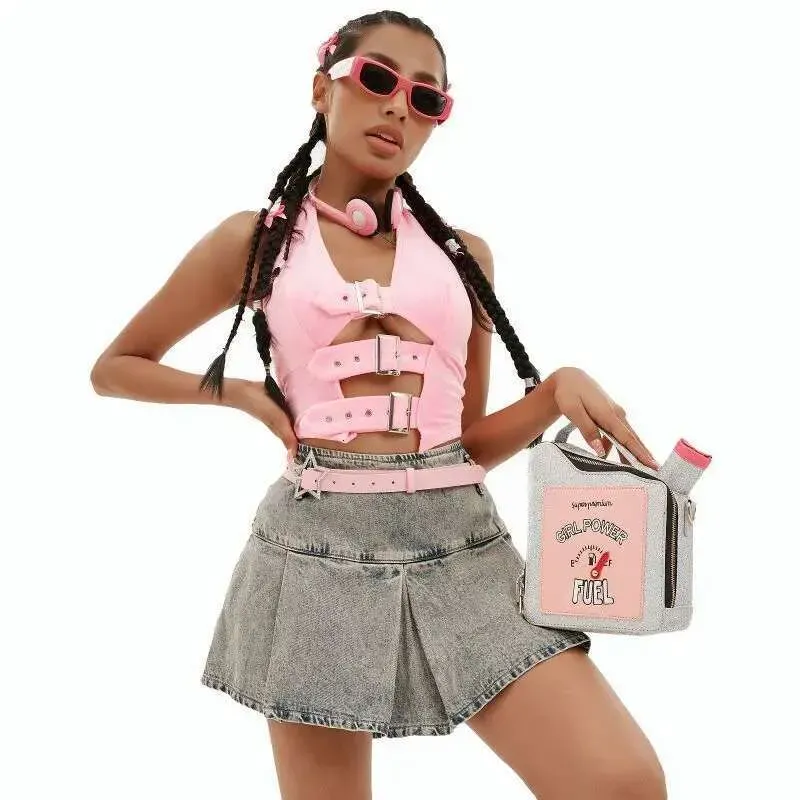 Designer 2025 schattige benzinefles ontwerp crossbody voor vrouwen portemonnees en handtassen schouderketting glitter clutch vrouwelijk_voghion.com
