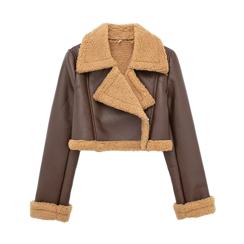Women's Clothing leather jacket autumn and winter new loose street hot girl motorcycle jacket_voghion.com