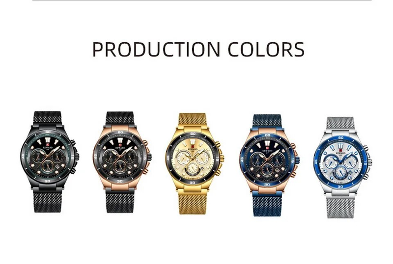 Men Wristwatch Luxury Waterproof Stainless Steel Watches Fashion Calendar Chronograph Wrist Watches Gift for Him_voghion.com