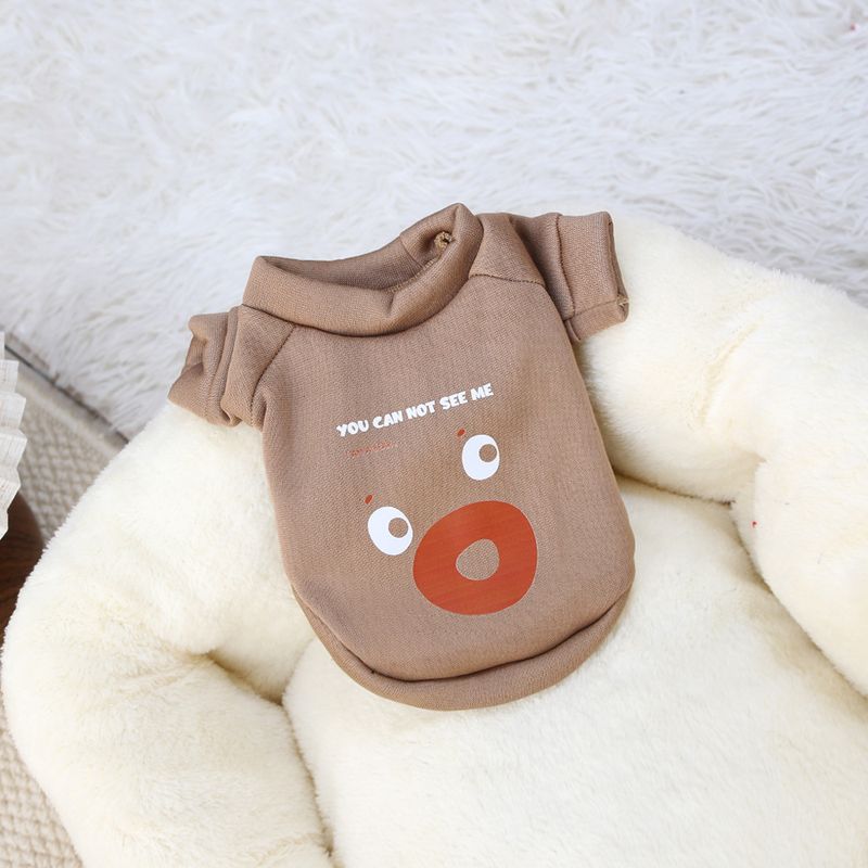 Felpa con cappuccio a due zampe per animali domestici, primavera, autunno e inverno, per cani e gatti, calda e calda, con stampa di cartoni animati, Teddy Bichon_voghion.com