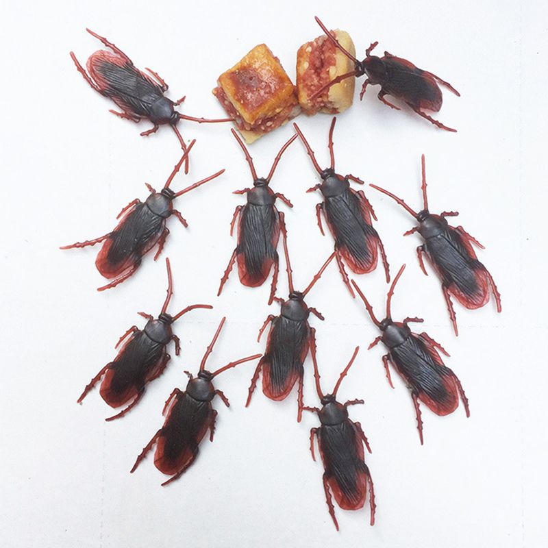 ToysMall 20Pcs/Set Roaches Novelty Real-looking Long Lasting Favorite Trick Joke Cockroaches Toys for Halloween_voghion.com