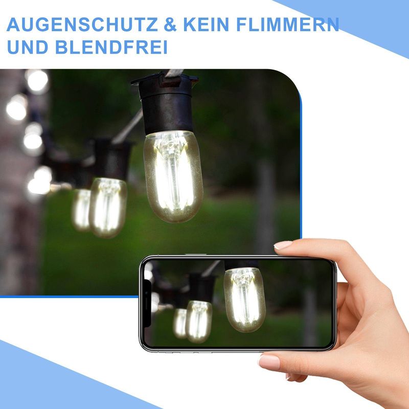 Glitzerlife 2er E14 LED Kaltweiß Glühbirne - T22 Vintage LED Lampen 2W Retro Edison Sockel Birne 6000K Kaltweiß Leuchtmittel Energiesparlampe Nicht dimmbar_voghion.com
