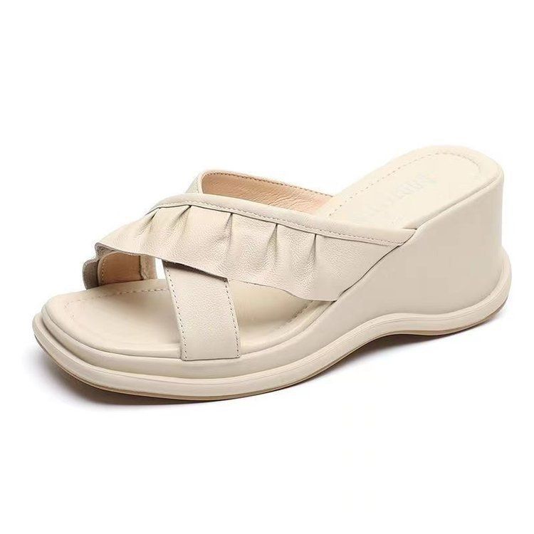 ,Height Enhancing Niche High End 2023 New Thick Soled French Evening Breeze Sandals, Comfortable To Wear Outside In Summer_voghion.com