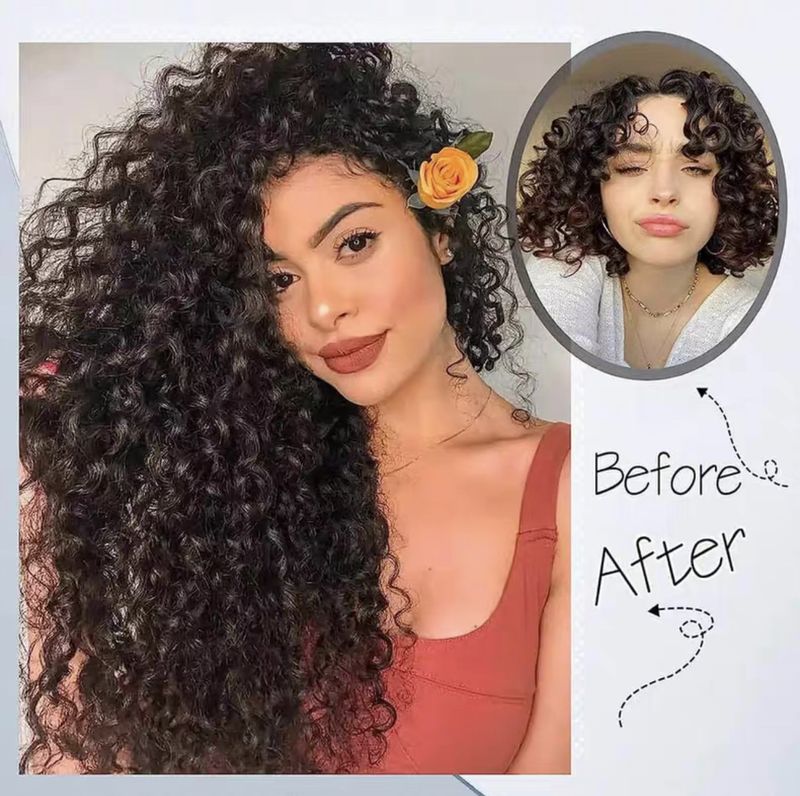Hair Extensions Wigs Long Curly Hair 6 Piece Set Clip Hair Extensions Kinky Curl Fluffy Afro_voghion.com