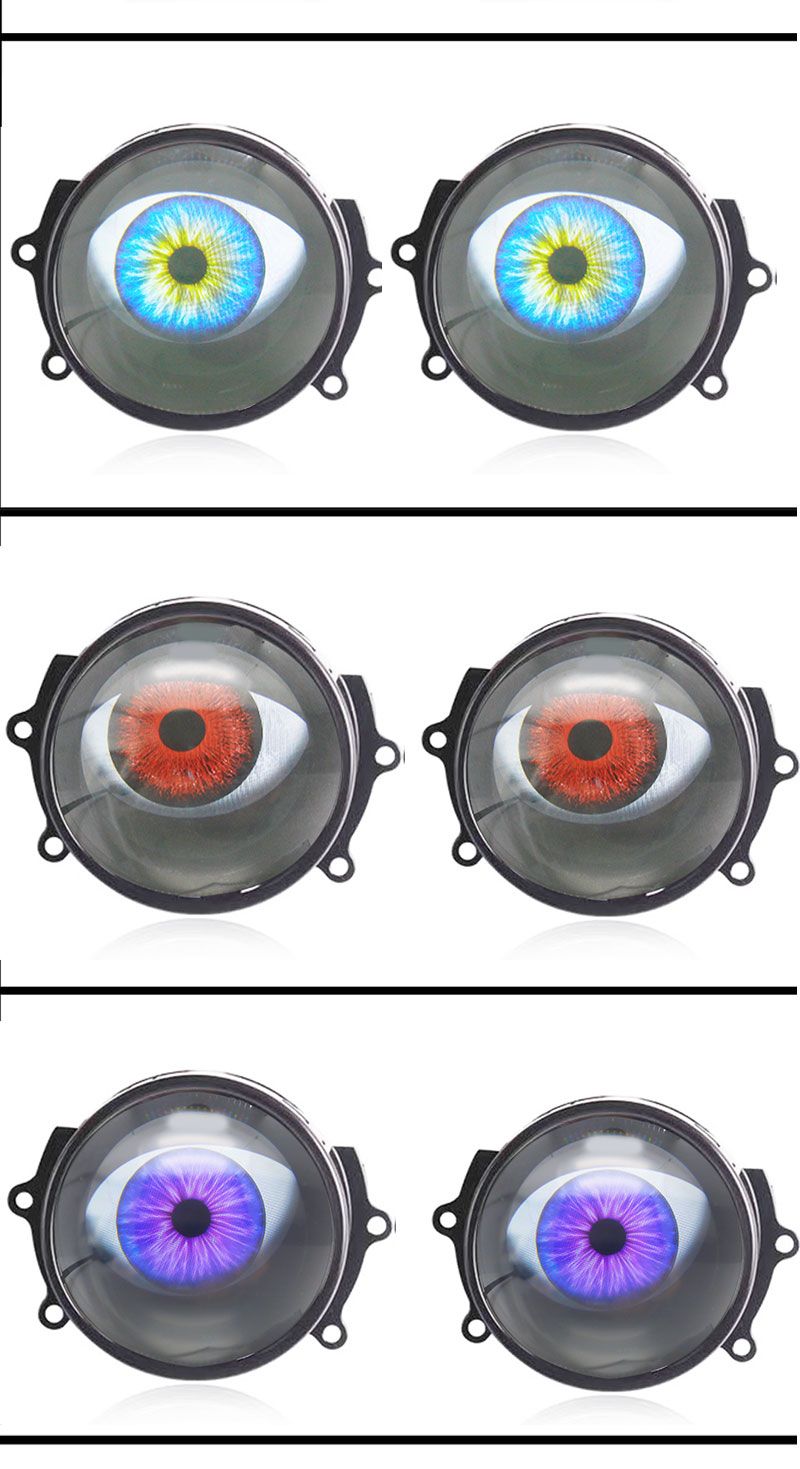 Luci diurne per auto, fari a LED Devil Eye da 3 pollici con telecomando, accessori per conversione retrofit Volta 12V K_voghion.com