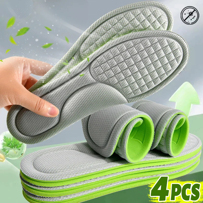 2/4 Stéck Unisex Nano Memory Foam Sohlen Schweessabsorbéierend Sportslaufschong Asätz Weich Deodorant Orthopädesch Pads_voghion.com