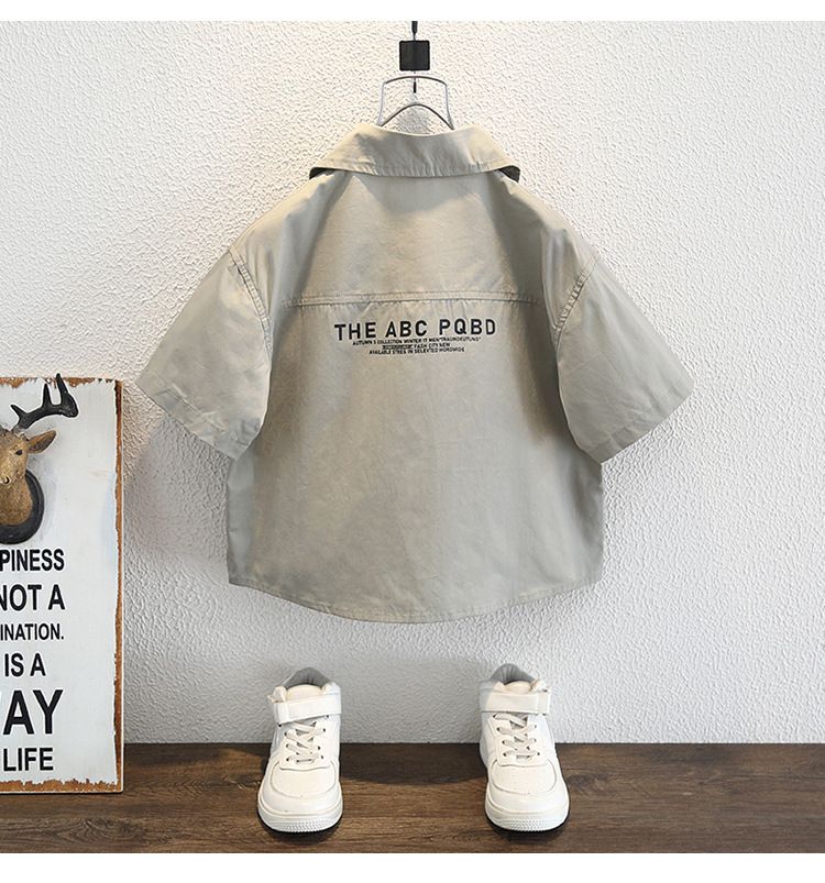 Kids’ Clothing Boys Tops Summer Fashion Short Sleeve Shirt New Style Handsome Boys Summer Thin Clothes_voghion.com