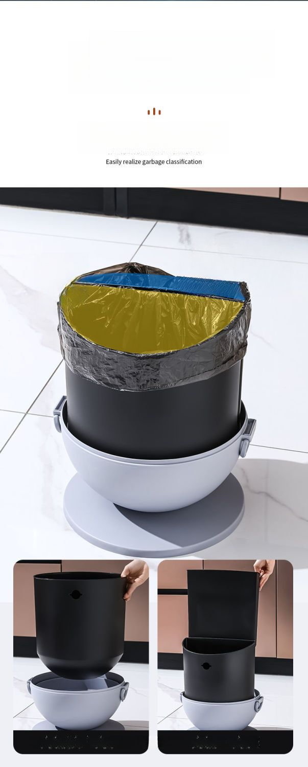 Flip-top Trash Can Household Bathroom Wastebasket Kitchen Living Room Astronaut Robot Toilet Paper Basket_voghion.com