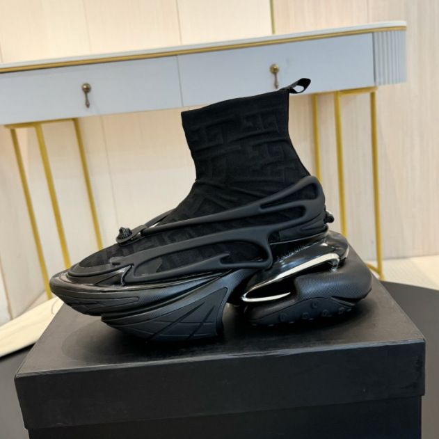 New Elastic Mid-Calf Boots Fashion High-Quality Thick Sole Height-Increasing Unisex Boot Socks Shoes_voghion.com
