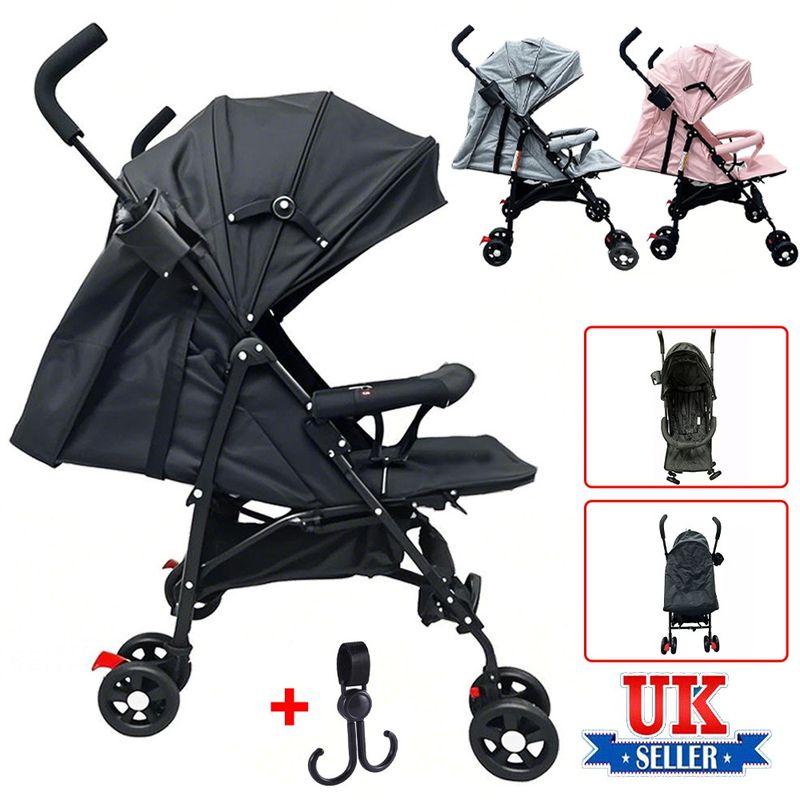 Lightweight Baby Stroller Pram Foldable Travel Buggy Pushchair Raincover Folding_voghion.com