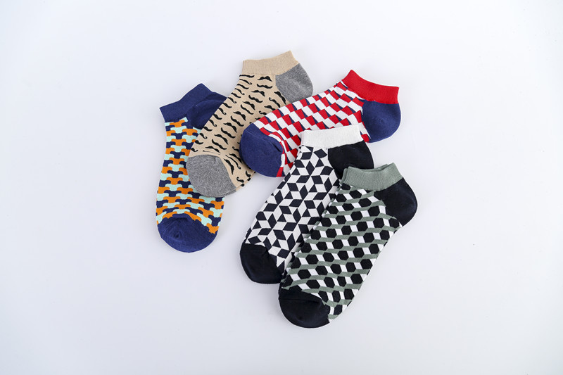 Calzini da uomo Calzino da barca serie geometria barba calzini da uomo calzini da uomo_voghion.com