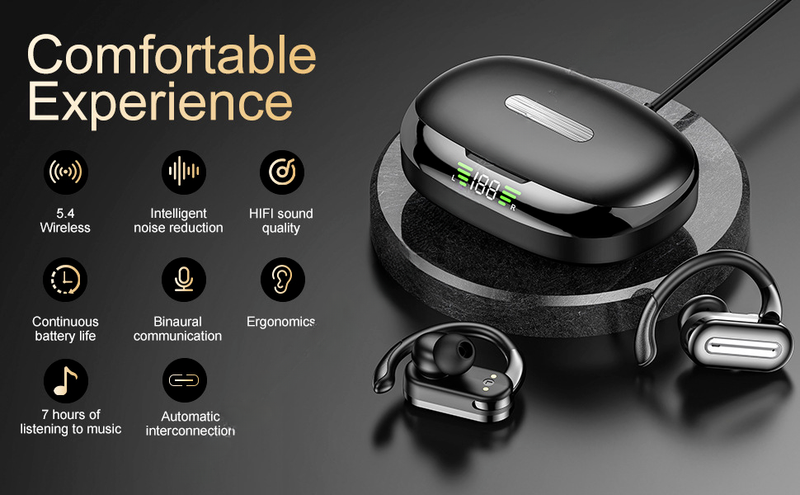 Nieuwe SP36 over-het-oor Bluetooth met ultra lange batterijduur, ENC-ruisonderdrukking, sportbeengeleiding draadloos_voghion.com