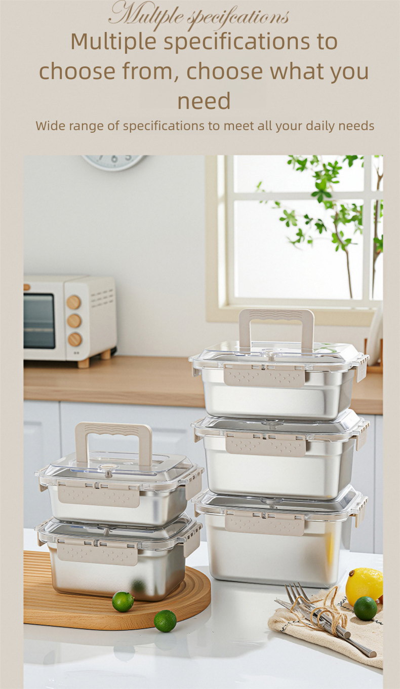 Contenitore per il pranzo portatile da esterno, sigillato, in acciaio inossidabile per alimenti 316, con coperchio, per conservare la freschezza e conservare il congelamento._voghion.com