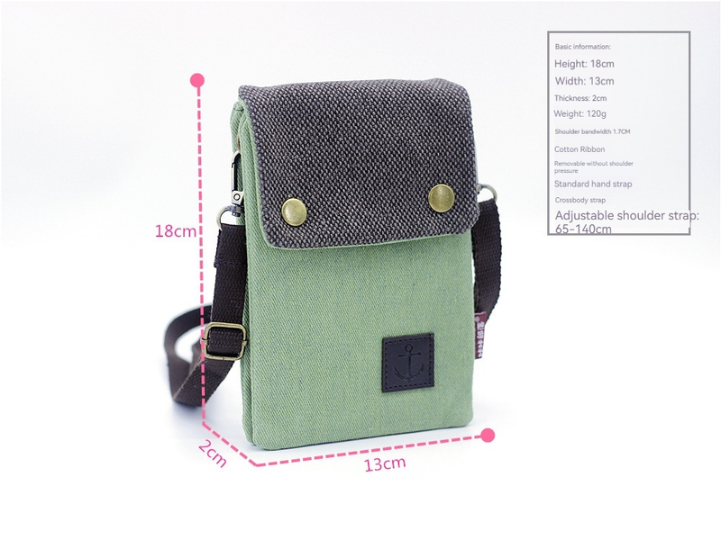 Denim Mobile Phone Bag Diagonal Cross Handbag Fashionable And Simple, Gender Neutral Small Bag For Men And Women, Change Mobile Phone Bag_voghion.com