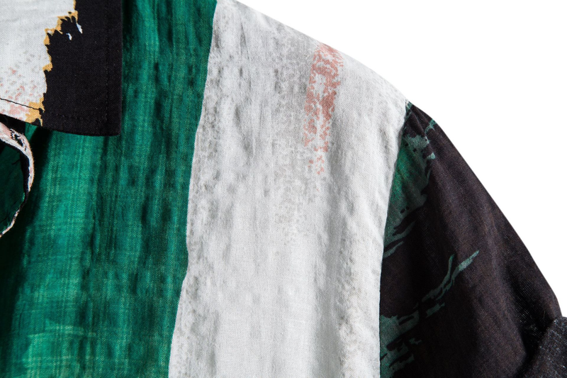 Nuovo cardigan colorato con fiori frammentati estivi 2021 camicia casual da spiaggia con collo a polo e maniche corte da uomo_voghion.com