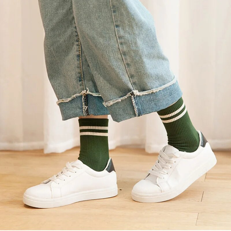 MERCURY Paar Man Gestreepte Casual Sokken Standaard dikte Katoen Ademend Grappig Unisex Straat Fasion Gelukkig Sok Ceap Voor 1_voghion.com