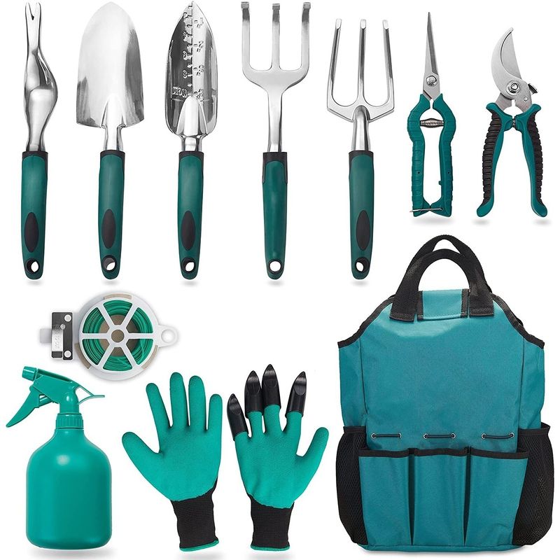Gardening Tools Gardening Tools 9 Piece Set Aluminum Alloy Garden Tools Two Color Plastic Handle_voghion.com